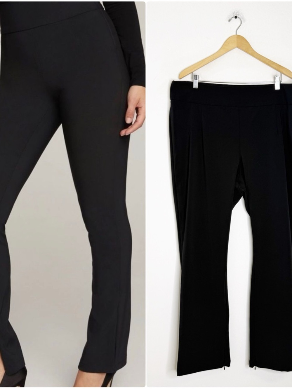 Good American Executive Pants Size 6 3XL Black High Rise Zip Ankle